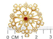 size of antique ruby and pearl brooch