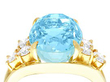 Oval Cut Aquamarine Engagement Ring for Sale close up