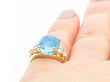Wearing Oval Cut Aquamarine Engagement Ring