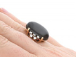 Star Onyx Ring with Diamonds on hand