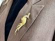 Gold Peacock Brooch with Gemstones