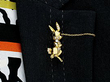 Wearing Image for Vintage Rabbit Brooch with Diamonds