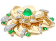 Yellow Gold Emerald Brooch