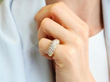 French Vintage Diamond Dress Ring in Gold On Hand