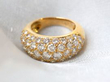 French Vintage Diamond Dress Ring in Gold CloseUp