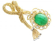 Cabochon Emerald Brooch in Gold
