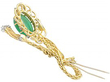 Cabochon Emerald Brooch in Gold