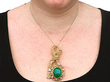 Cabochon Emerald Brooch in Gold