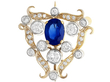 1920s Sapphire and Diamond Brooch