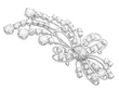 Diamond Floral Spray Brooch in Platinum
