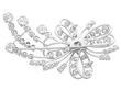 Diamond Floral Spray Brooch in Platinum