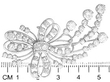 Diamond Floral Spray Brooch in Platinum