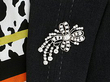 Diamond Floral Spray Brooch in Platinum