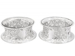 Antique Silver Potato Dish Rings with Glass 