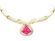 Vintage Pink Tourmaline Necklace Gold 