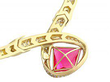 Vintage Pink Tourmaline Necklace Gold