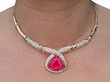 Vintage Pink Tourmaline Necklace Gold