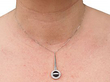 Wearing Art Deco Onyx Diamond Pendant