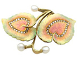 Yellow Gold Antique Hot Enamel Brooch