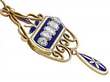 Diamond and Blue Enamel Pendant