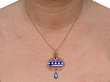 Diamond and Blue Enamel Pendant