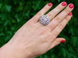 Vintage Diamond Dress Ring White Gold wearing outside