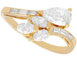 Vintage Diamond Crossover Ring Yellow Gold 
