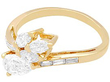 Vintage Diamond Crossover Ring Yellow Gold 