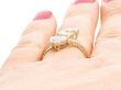 Wearing Vintage Diamond Crossover Ring Yellow Gold 