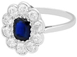 Antique Cushion Cut Sapphire and Diamond Ring