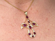 Victorian Garnet Pendant Gold being worn