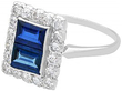 Oblong Cut Sapphire Ring in Platinum