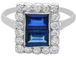 Oblong Cut Sapphire Ring in Platinum