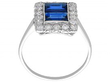 Oblong Cut Sapphire Ring in Platinum