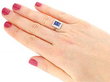 Oblong Cut Sapphire Ring in Platinum