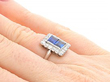 Oblong Cut Sapphire Ring in Platinum