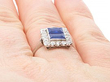 Oblong Cut Sapphire Ring in Platinum