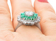 Large Emerald and Diamond Cocktail Ring 