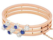 Blue Sapphire Bangle in Rose Gold