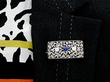 Wearing Antique Sapphire and Diamond Brooch