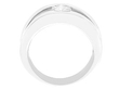 Solitaire Double Band Engagement Ring Silver