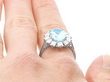 Aquamarine and Diamond Platinum Ring Wearing
