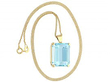 Gold Emerald Cut Aquamarine Pendant