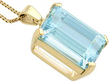 Gold Emerald Cut Aquamarine Pendant