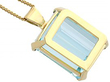 Gold Emerald Cut Aquamarine Pendant