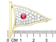 Size of Ruby and Diamond Flag Brooch