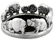 Silver Wine Coasters Animal Theme