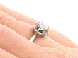 Old European Cut Diamond Engagement Ring on Finger