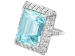 Emerald Cut Aquamarine Platinum Ring