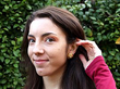 1960s Diamond Earrings in Gold Wearing 